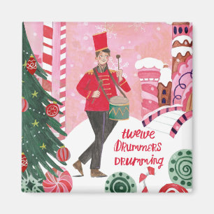 Íman 12 dias bonitos de Natal doze Drummers Bebendo