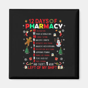 Íman 12 Dias De Farmácia Engraçado Natal Farmacêutico T