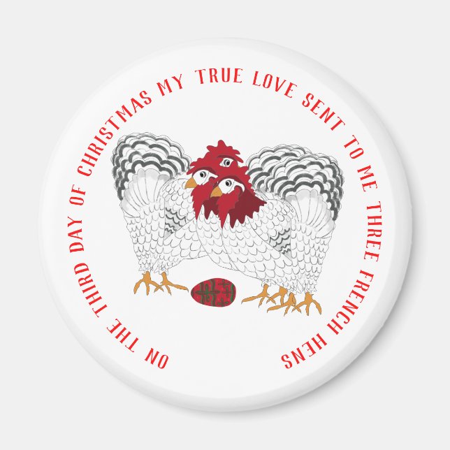 Íman 12 dias de Natal 3 galerias francesas (Frente)