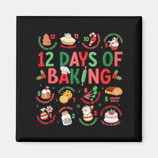 Íman 12 Dias De Padaria Padeiro Natal Cozinhe Chef Pada (Frente)