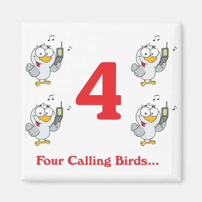 Íman 12 dias quatro aves chamadoras (Frente)