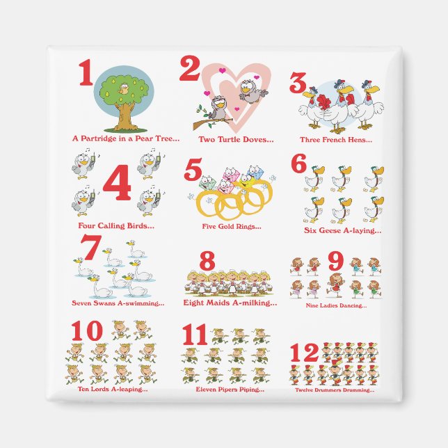 Íman 12 doze dias de natal completos (Frente)