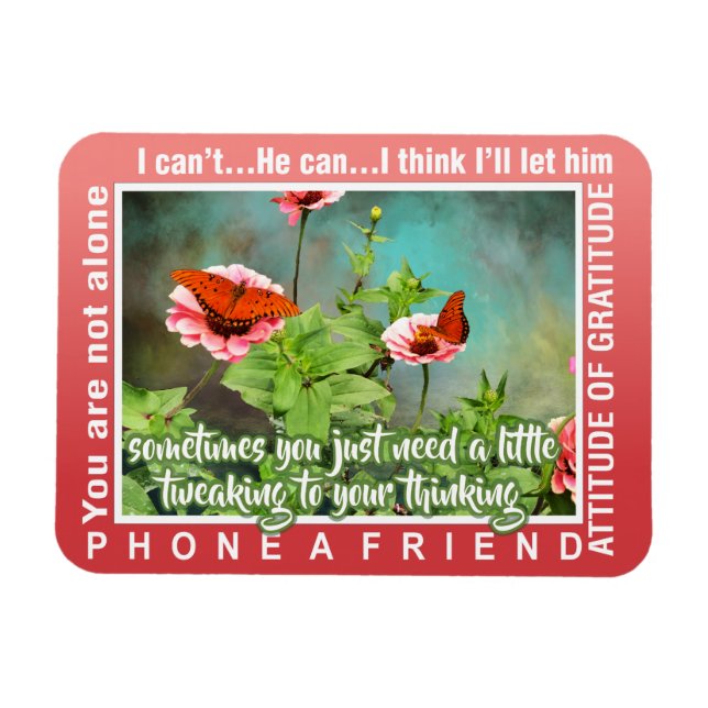 Íman 12 step thinking magnet 26 butterflies (Horizontal)