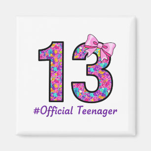 Íman 13 Anos Coquette Bow Oficial Adolescente 13º Bi