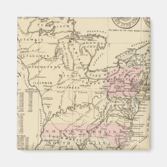 Íman 13 colônias 1776 (Frente)