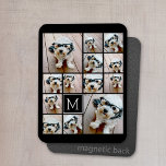 Íman 13 Monograma de Colagem de Fotos - Cor de Edição<br><div class="desc">Um design com fundo básico. Use até treze fotos quadradas para criar um presente exclusivo e pessoal. Se precisar ajustar as fotos,  clique na ferramenta personalizar para fazer alterações.</div>