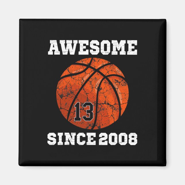 Íman 13th Birthday Sketll Lover Gift 13 Years Old Vinta (Frente)