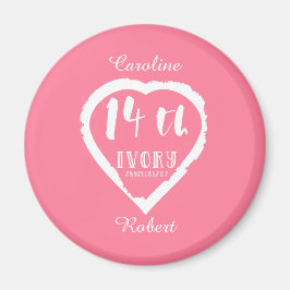 Íman 14 de aniversário de casamento marfim tradicional