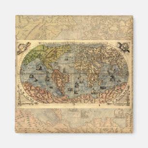 Íman 1565 Mapa Antigo do Mundo de Forlani Cartografia V