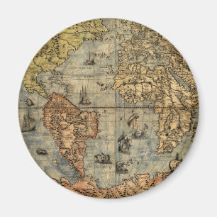 Íman 1565 Mapa Antigo do Mundo de Forlani Cartografia V