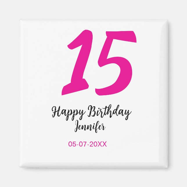 Íman 15 aniversário quiencenera adicionar data ano mode (Frente)