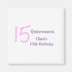 Íman 15 de Quinceanera, modelo de relva rosa