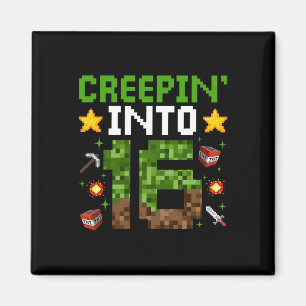Íman 16º Aniversário Gamer Pixel Creepin" Em 16 Vídeo G