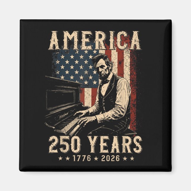 Íman 16º Presidente Tocando Piano 250 Anos (Frente)