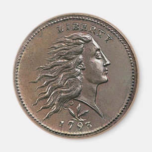 Íman 1793 Pêssego U.S. Penny Magnet