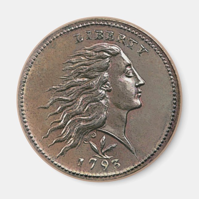 Íman 1793 Pêssego U.S. Penny Magnet (Frente)