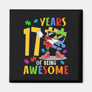 Íman 17 Anos Sendo Incrível Aniversário Dabbing Autismo