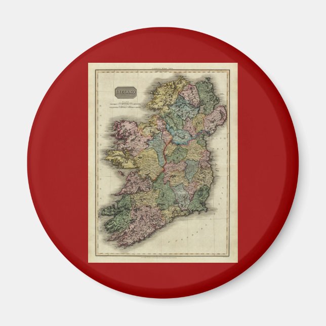 Íman 1813 - Mapa da Irlanda por John Pinkerton (Frente)