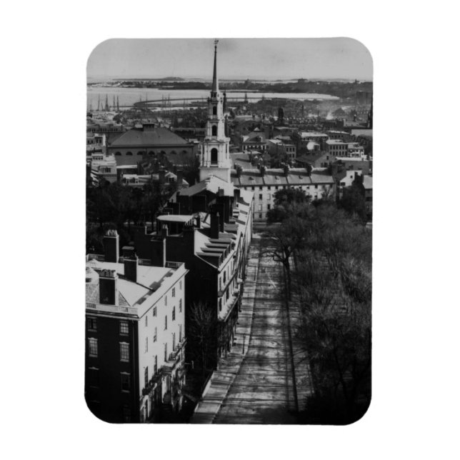 Íman 1859: Uma vista de Boston da Casa Estadual (Vertical)