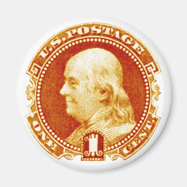 Íman 1869 Carimbo Benjamin Franklin (Frente)
