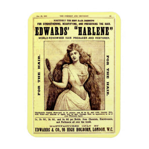 Íman 1893 e para o restaurador de cabelo Harlene