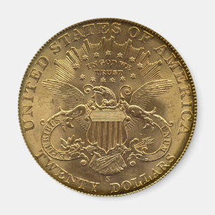 Íman 1904 moeda de vinte dólares, parte traseira