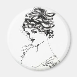 Íman 1917 Russell L. Swigert Art Nouveau Lady Magnet