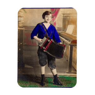 Íman 1920 acordionista RPPC