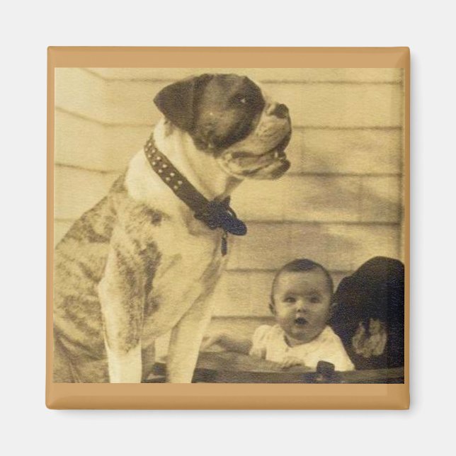 Íman 1920 pitbull guarda bebê (Frente)