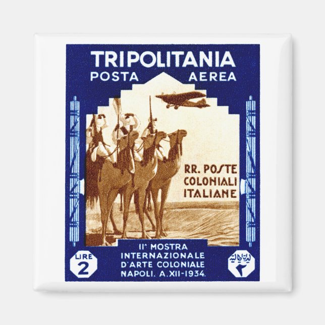 Íman 1934 Tripolitânia 2 Carimbo da lira (Frente)
