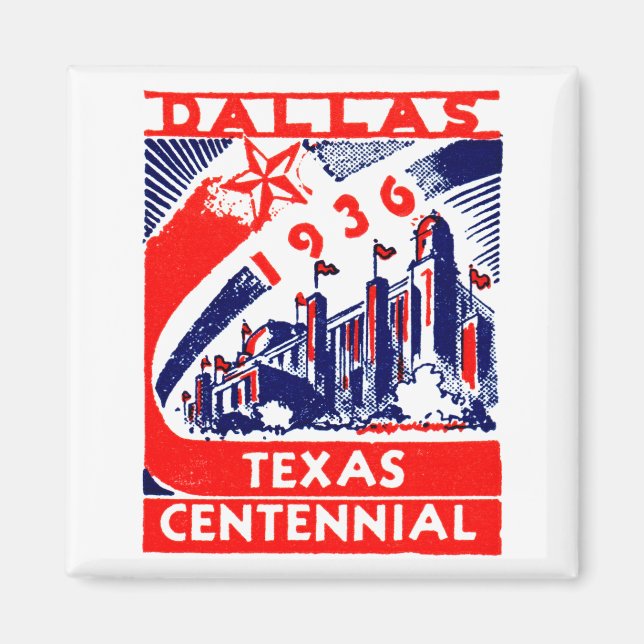 Íman 1936 Dallas Texas Centennial (Frente)