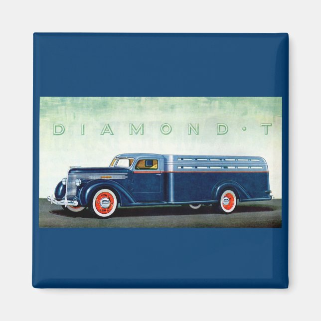 Íman 1937 caminhão azul Diamond T (Frente)