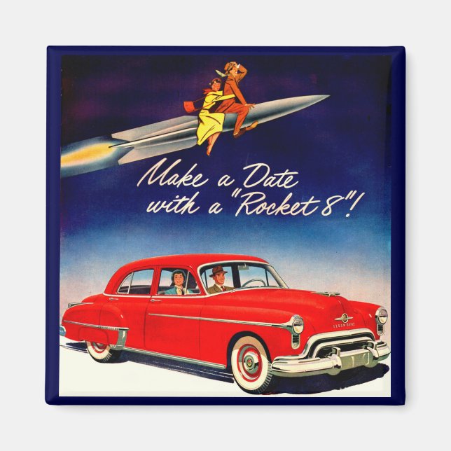 Íman 1950 Faça um encontro com Rocket 8 (Frente)