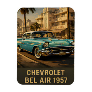 Íman 1957 Chevrolet Bel Air Clássico Carro Americano Re
