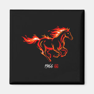 Íman 1966 Ano Cavalo de Fogo 60ª Arte Gráfica