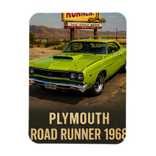 Íman 1968 Plymouth Road Runner Muscle Americano Clássic