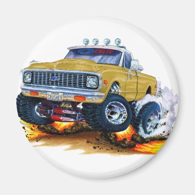 Íman 1970-72 Caminhão Dourado Chevy CK1500 (Frente)