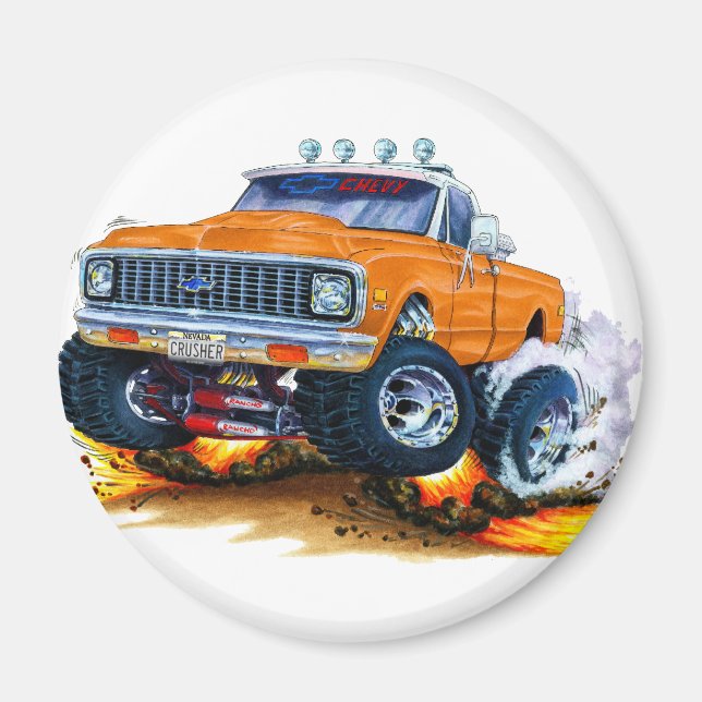 Íman 1970-72 Chevy CK1500 Orange Truck (Frente)