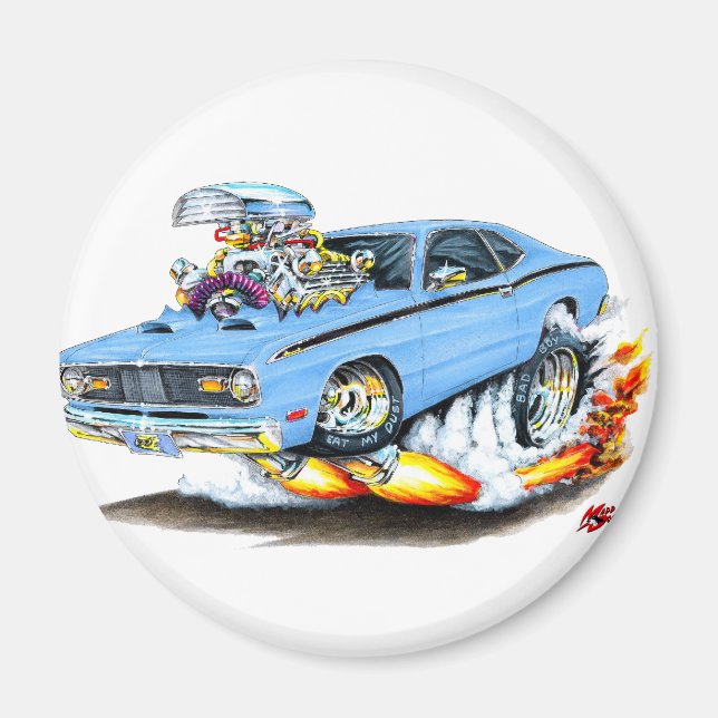 Íman 1970-74 Plymouth Duster Lt Blue Car (Frente)