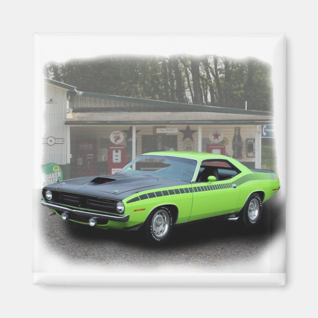 Íman 1970 Plymouth AAR Cuda na série de estações de enc (Frente)