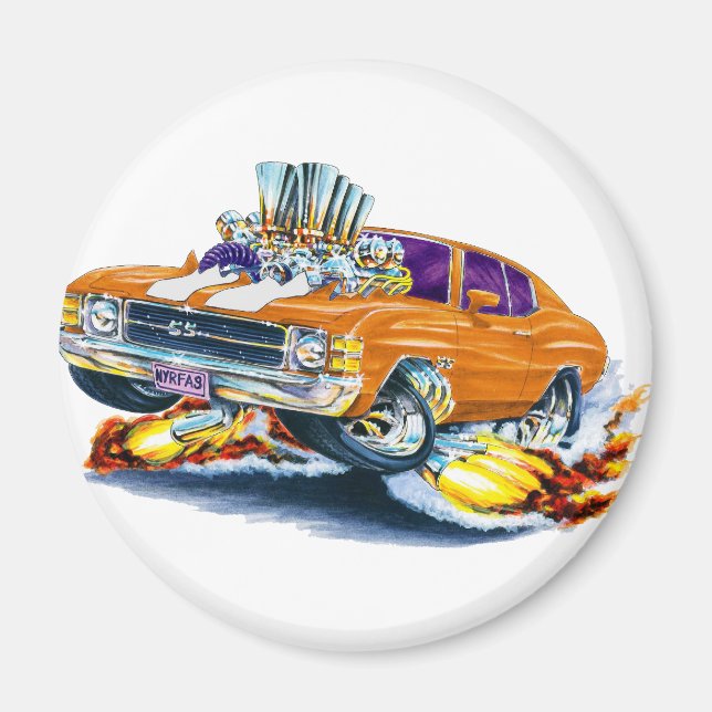 Íman 1971-72 Carro Laranja-Branco Chevelle (Frente)