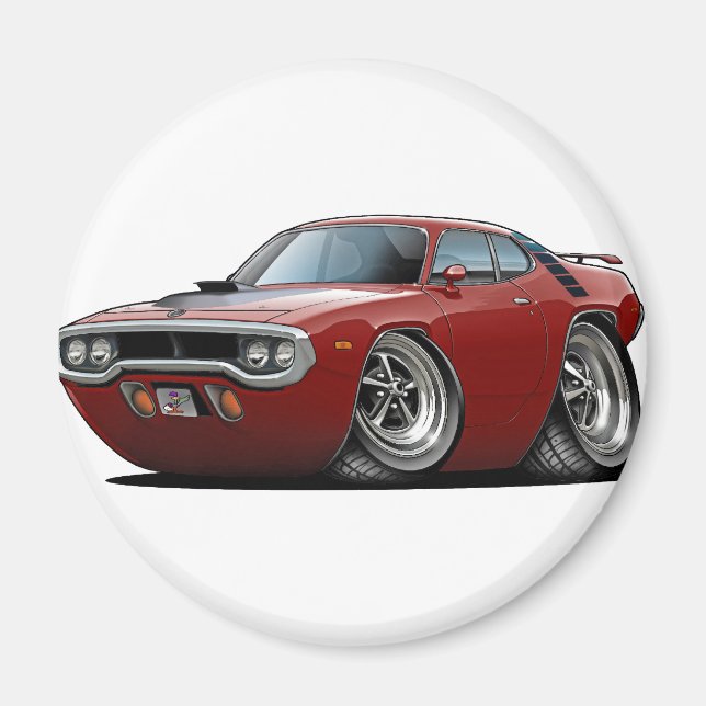 Íman 1971-72 Carro Maroon-Preto-Ângulo (Frente)