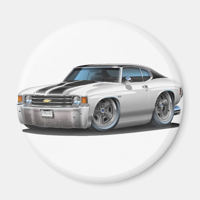 Íman 1971-72 Chevelle White-Black Car (Frente)