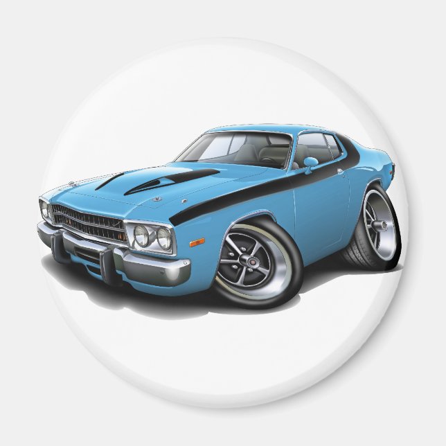 Íman 1973-74 Roadrunner Lt Blue-Black Car (Frente)