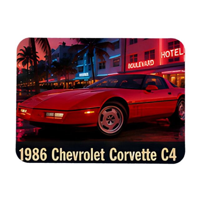 Íman 1986 Chevrolet Corvette C4 Miami 1980s Retro Ameri (Horizontal)