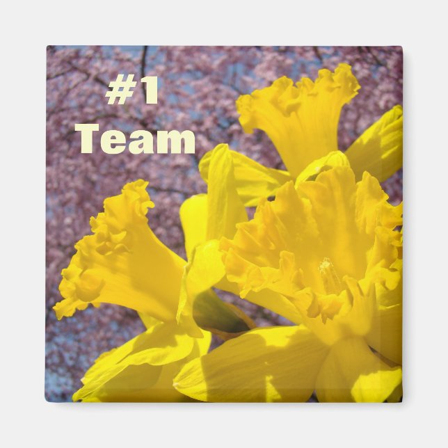 Íman #1 Ímã de time Flores de Narciso Amarelo Brilhante (Frente)