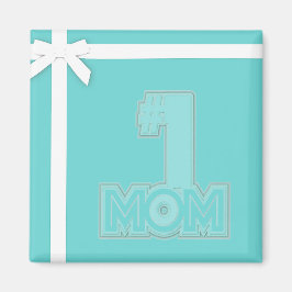 Íman #1 MÃE - Ímã de Dia das Mães Azul Estiloso