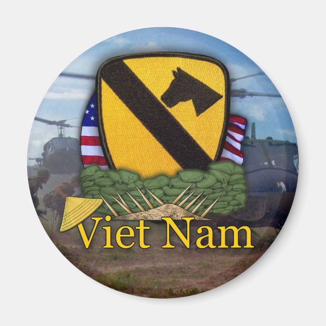 Íman 1rua de cavalaria vietnam air cav vets patch Magne (Frente)