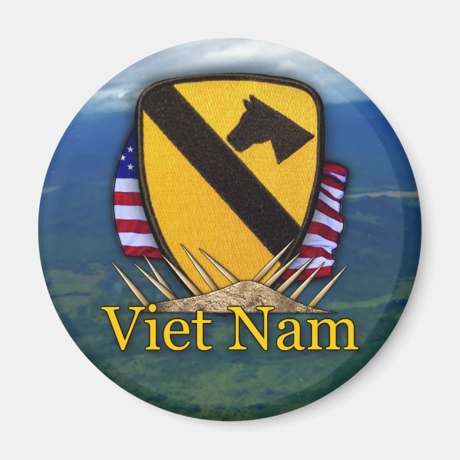 Íman 1rua de cavalaria vietnam air cav vets patch Magne (Frente)