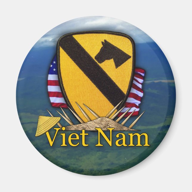Íman 1rua de cavalaria vietnam air cav vets patch Magne (Frente)